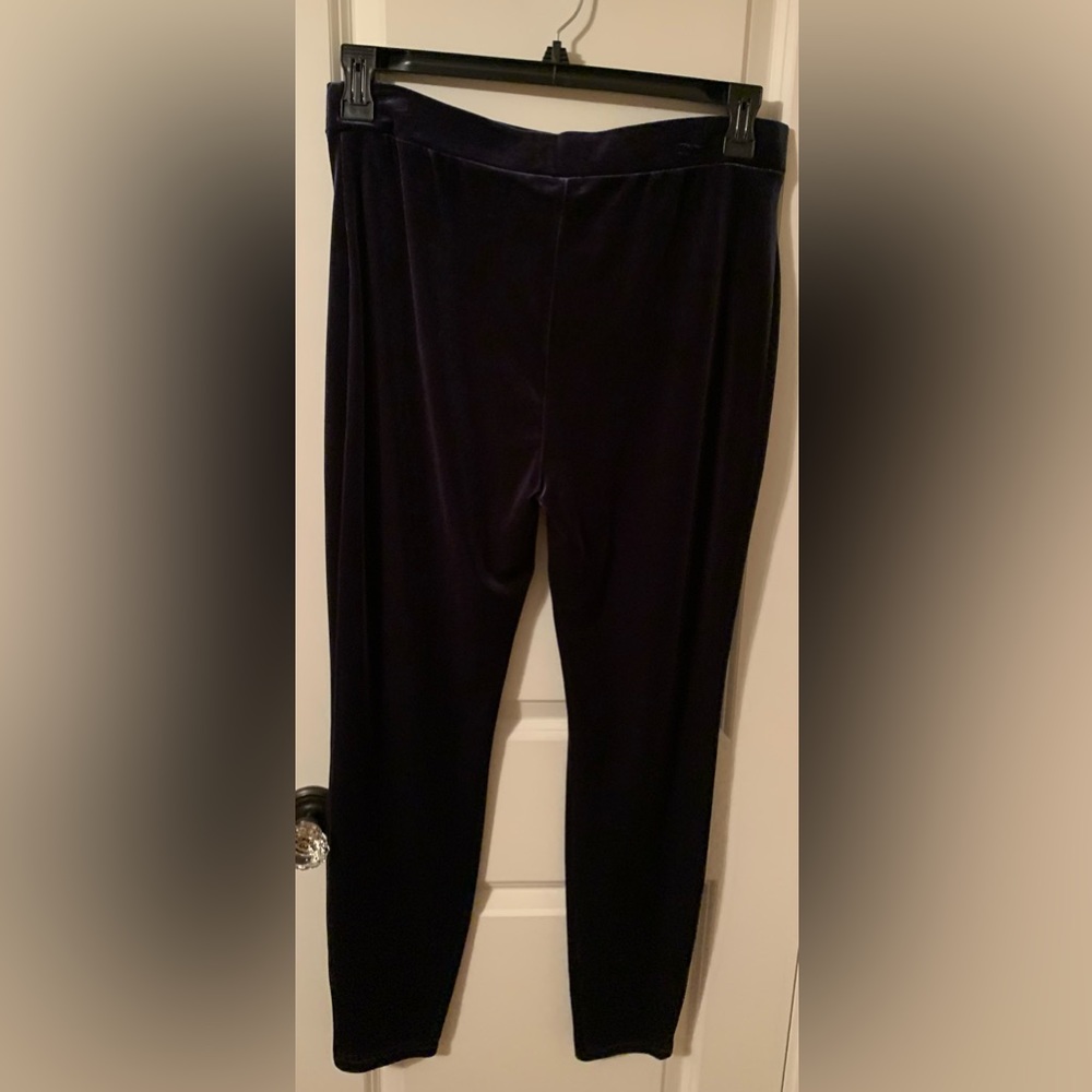 NWT Large Blue Italian stretch velvet leggings
